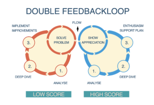 Double feedback loop Improvement-loop versus enthusiasm-loop